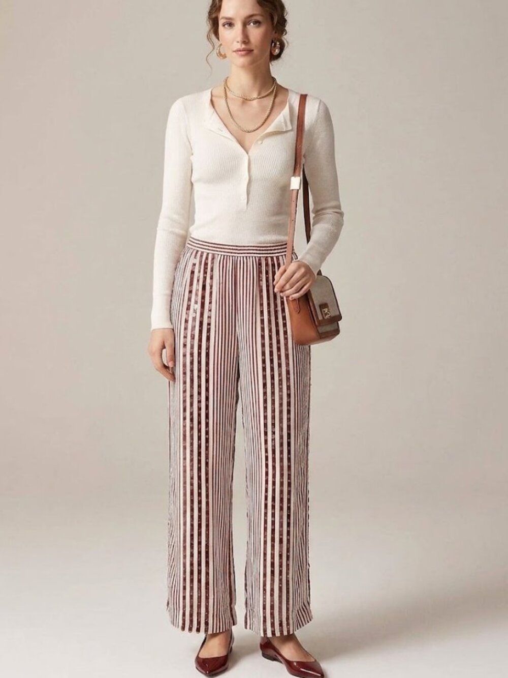 J. Crew Collection Cropped Stratus Pant with Sequins